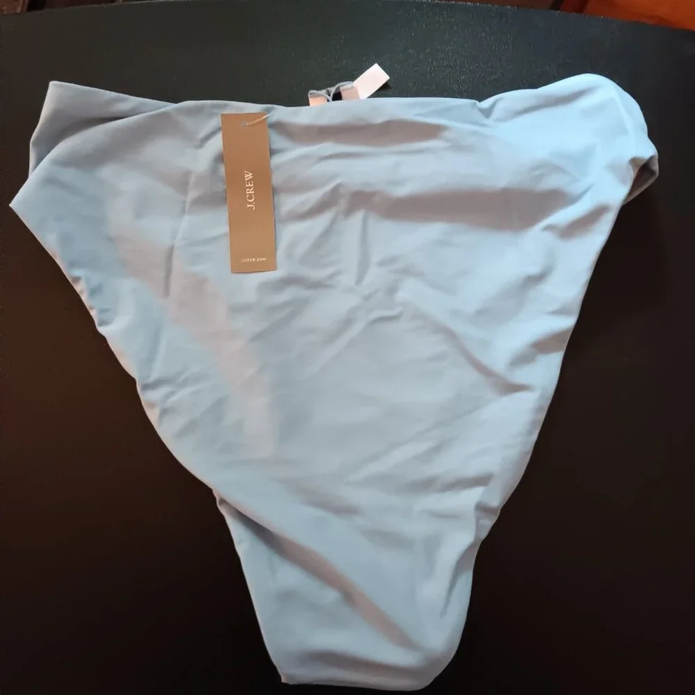 J Crew Women's High Rise Bikini Bottom NWT Blue Size Medium